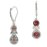 Hessonite Garnet & Diamond Drop Earrings