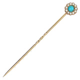 Turquoise & Pearl Tie Pin