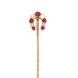 Ruby & Diamond Horse Shoe Tie Pin