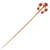 Ruby & Diamond Horse Shoe Tie Pin