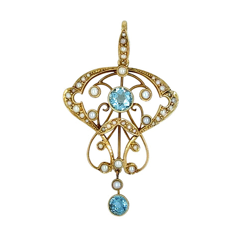 Pearl & Aquamarine Pendant
