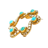 Pearl & Turquoise Brooch