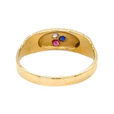 Sapphire, Ruby & Diamond Gypsy Ring