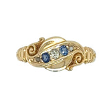 Diamond & Sapphire Gypsy Ring