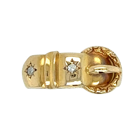 Diamond Set Buckle Ring