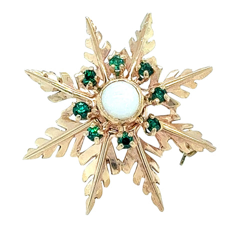 Opal & Tsavorite Star Brooch