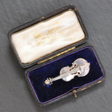 Silver Violin Brooch
