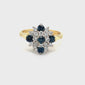 Diamond & Sapphire Cluster Ring