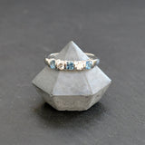 Aquamarine & Diamond Half Eternity Ring