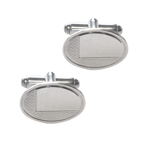 Silver Oval Cufflinks