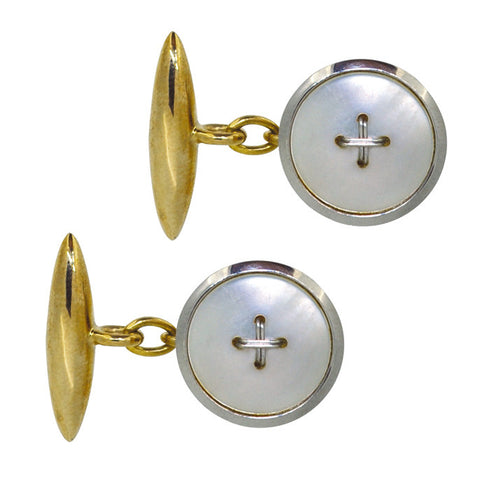 Mother of Pearl 'Button' Cuff Links