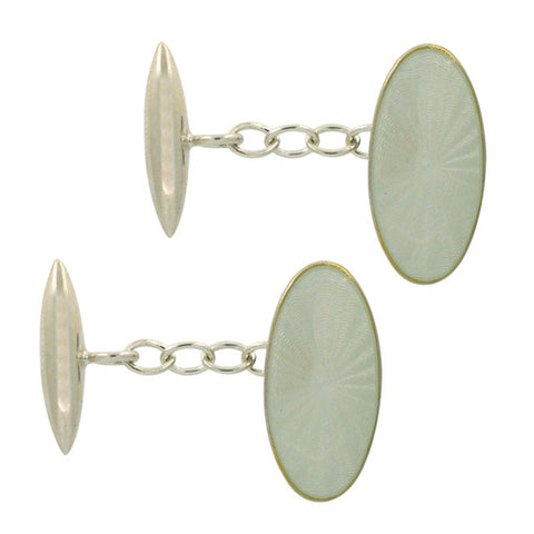 White Enamel Cufflinks