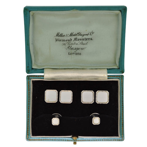 Mother Of Pearl Cuff Links & Collar Studs