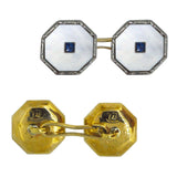 Mother of Pearl & Sapphire Cuff Links