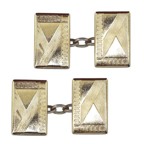 Silver Cufflinks with Gold Onlay