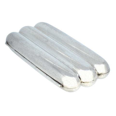 Silver Triple Cigar Case