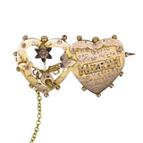 Double Heart 'MIZPAH' Brooch