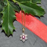 Diamond & Ruby Pendant Necklace