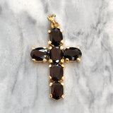 Garnet Cross Pendant