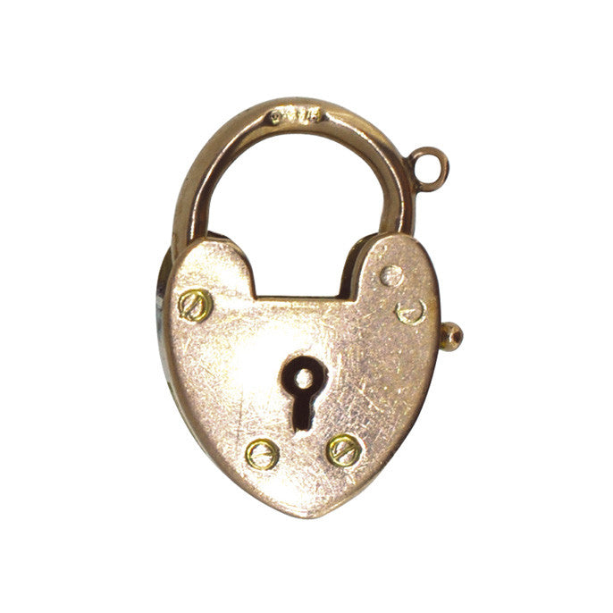 antique heart padlock charm