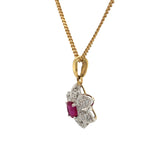Diamond & Ruby Pendant Necklace