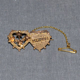 Double Heart 'MIZPAH' Brooch