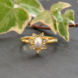 Star Diamond & Pearl Ring