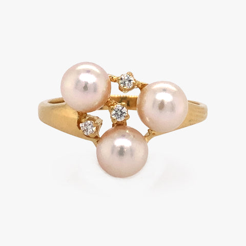 Pearl & Diamond Cluster Ring