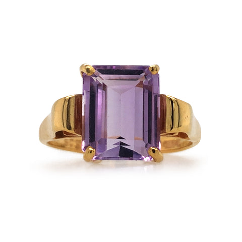 Emerald Cut Amethyst Ring