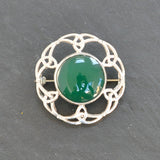 Silver Chrysoprase Brooch