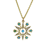 Turquoise & Pearl Star Necklace