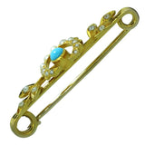 Victorian Pearl & Turquoise Brooch