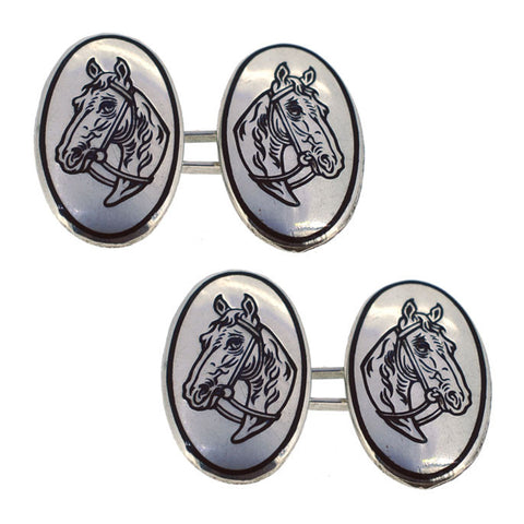 Silver Horse Head Cufflinks