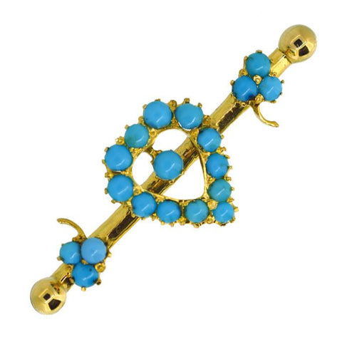 Turquoise Heart Brooch