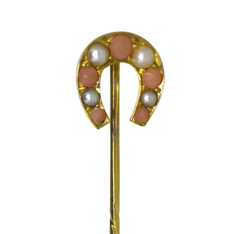 Coral & Pearl Tie Pin