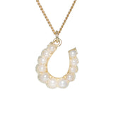 Victorian Pearl Horse Shoe Necklace