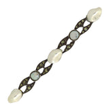 Marcasite & Mother of Pearl Bar Brooch