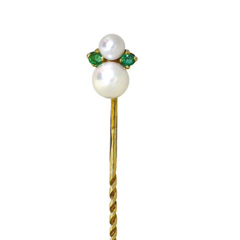 Pearl & Emerald Tie Pin