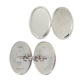 Silver Oval Cuff links