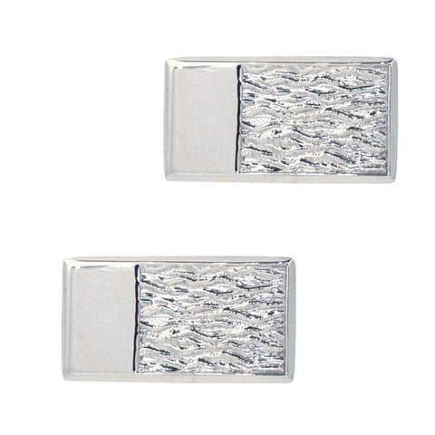 Silver Rectangular Cuff Links