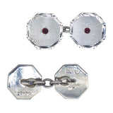 Silver & Ruby Cuff Links