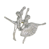 Silver Ballet Dancer Brooch
