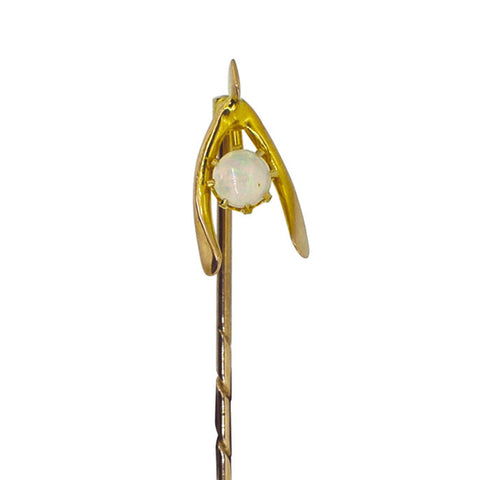 Opal Wishbone Stick Pin
