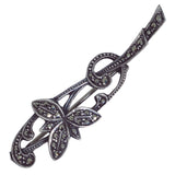 Marcasite Flower Bar Brooch