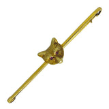 Fox Head Bar Brooch