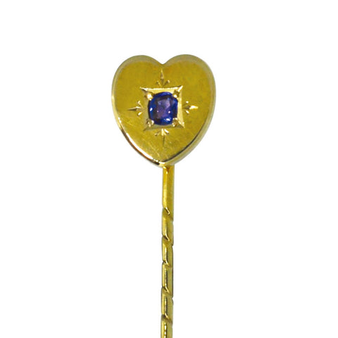 Sapphire Heart Tie Pin