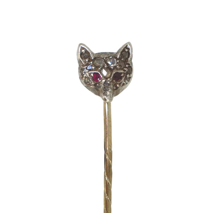 Diamond Fox Tie Pin