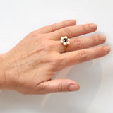 Garnet & Pearl Cluster Ring
