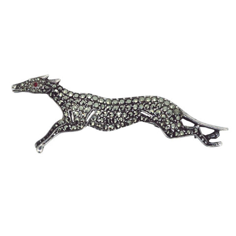 Marcasite Greyhound Brooch