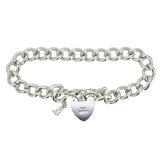 Silver Heart Lock Bracelet